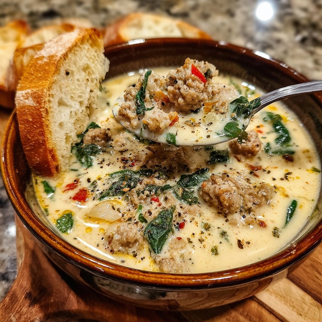 Creamy Parmesan Italian Sausage Soup