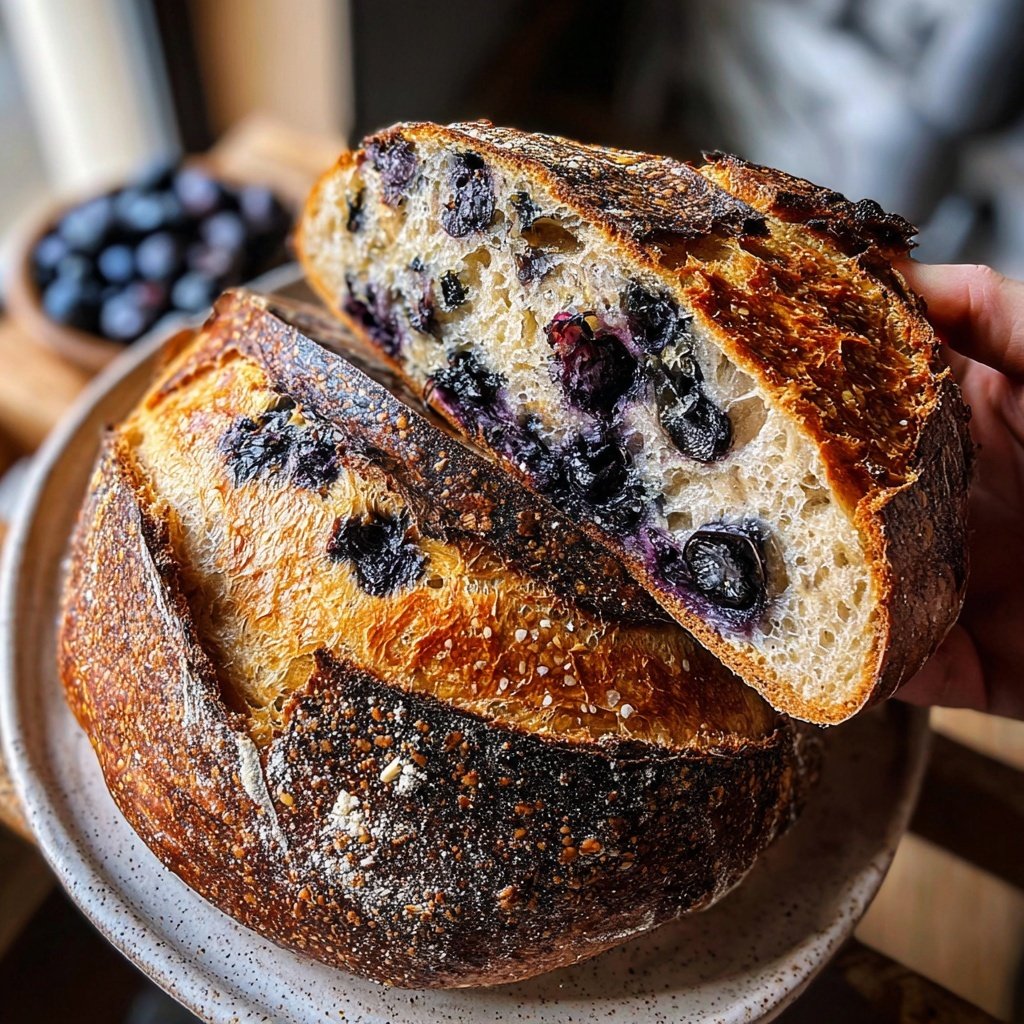 Lemon Blueberry Sourdough with Candied Peel
