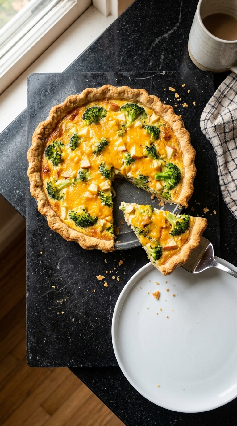 Apple Broccoli Cheese Quiche
