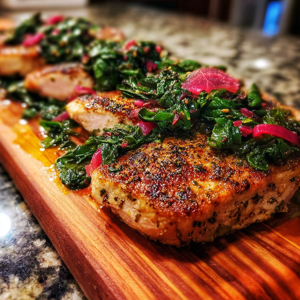 Seared Turkey with Beet Greens