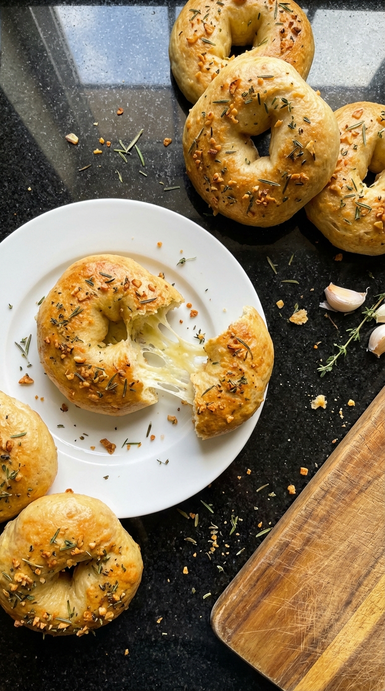 Herbed Garlic High-Protein Bagels