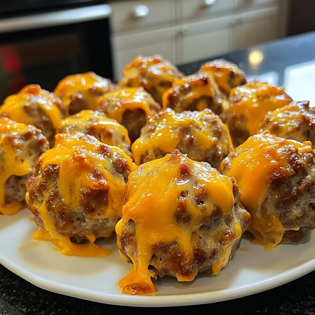 Cheesy Pull Apart Christmas Sausage Balls
