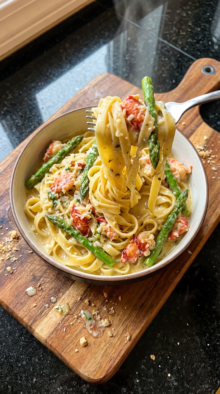 Lobster and Asparagus Pasta