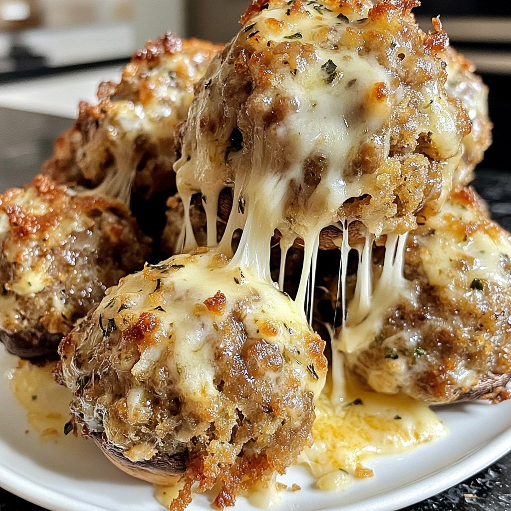The Best Sausage Balls Stuffed Mushrooms