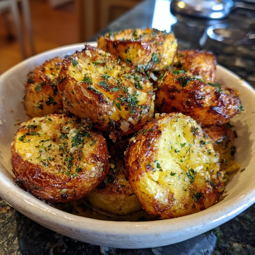 Airfried Garlic Herb Potatoes