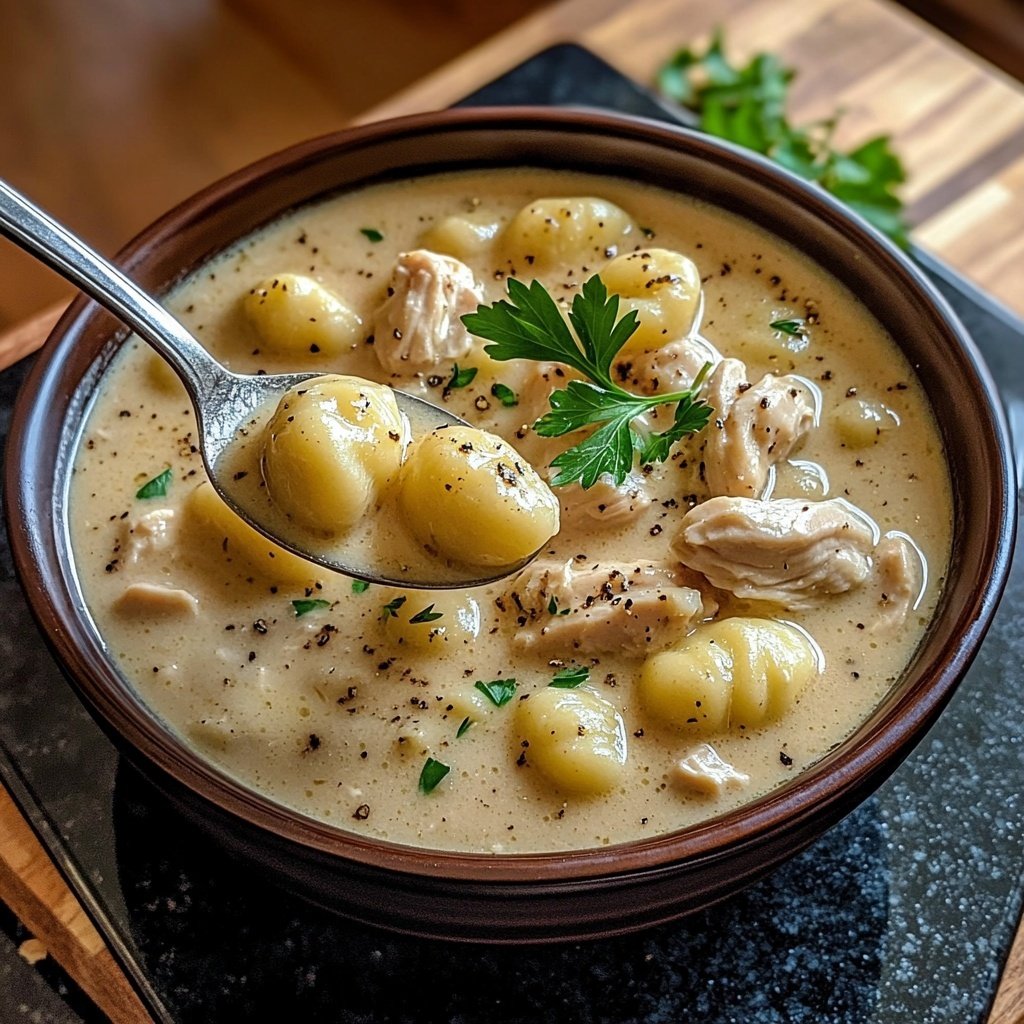 Creamy Garlic Chicken Gnocchi Soup
