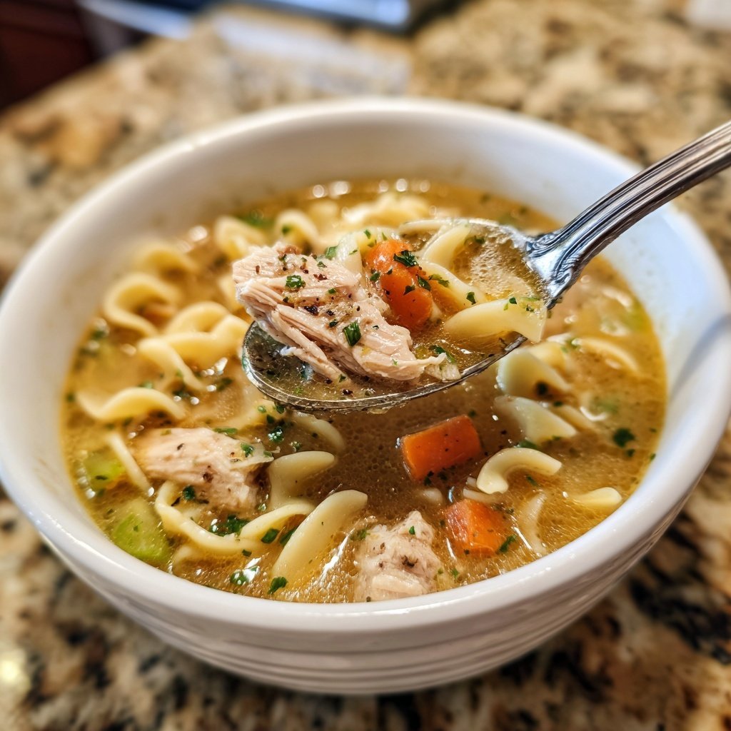 Classic Chicken and Egg Noodles Soup