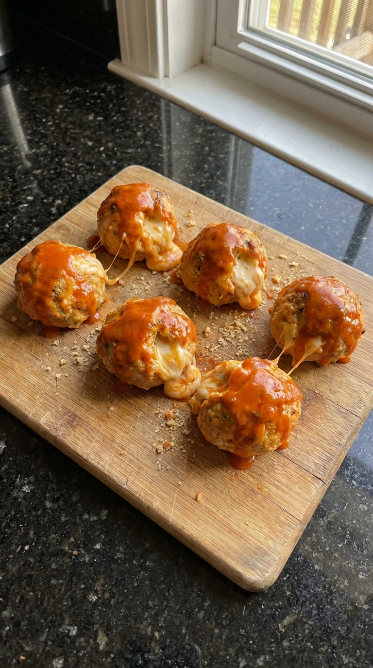 Buffalo Chicken Stuffed Meatballs