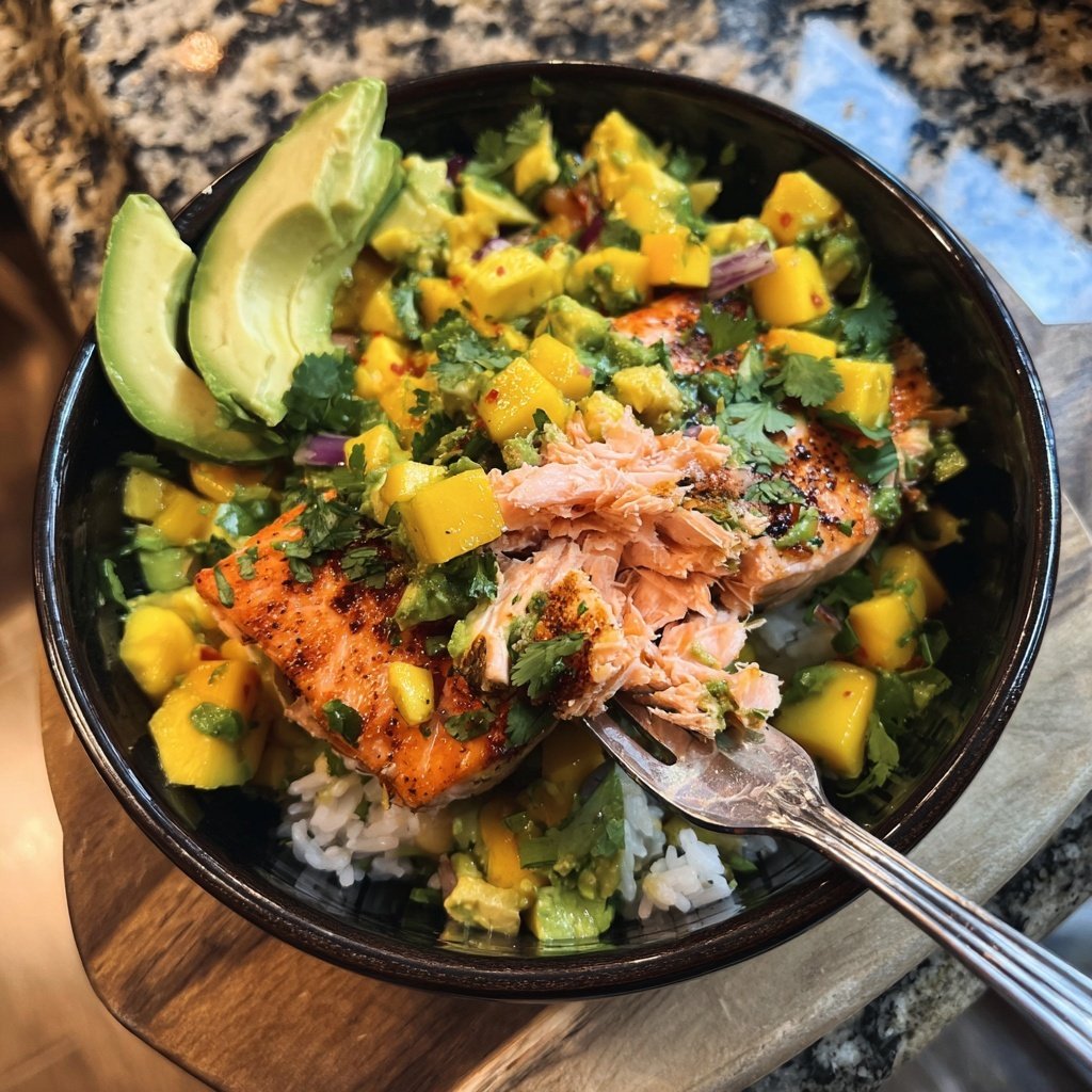 Tropical Salsa Salmon Bowls