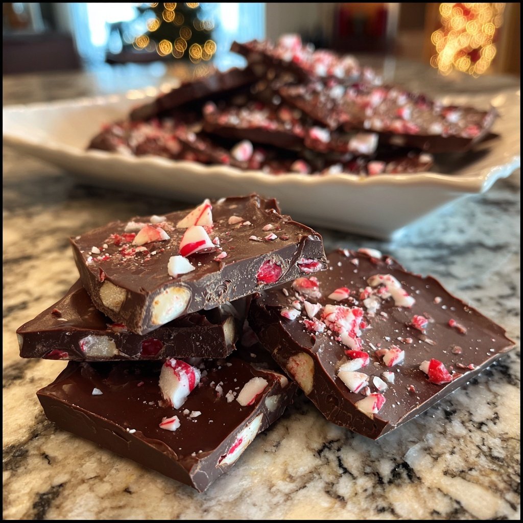 Peppermint Bark with Dark Chocolate